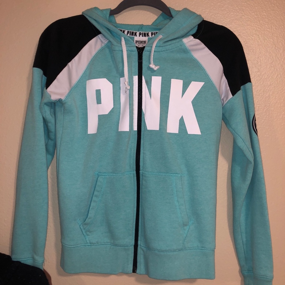 PINK mint zip up hoodie